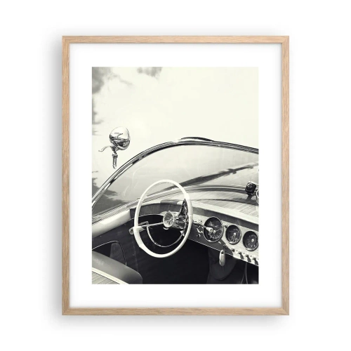 Poster în ramă de stejar deschis - E timpul pentru cei bogați - 40x50 cm