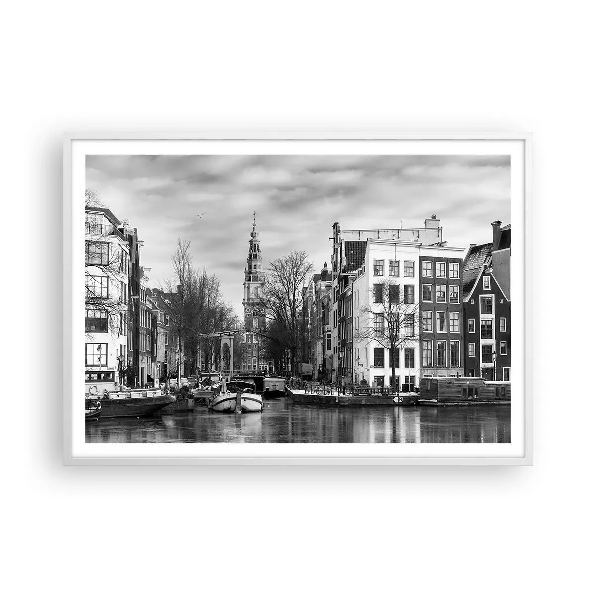 Poster în ramă albă - Amsterdam vibes - 100x70 cm