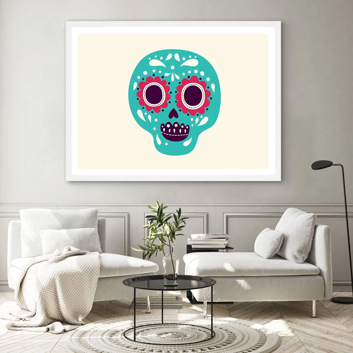 Poster în ramă albă - Viața - distracție până la moarte - 100x70 cm