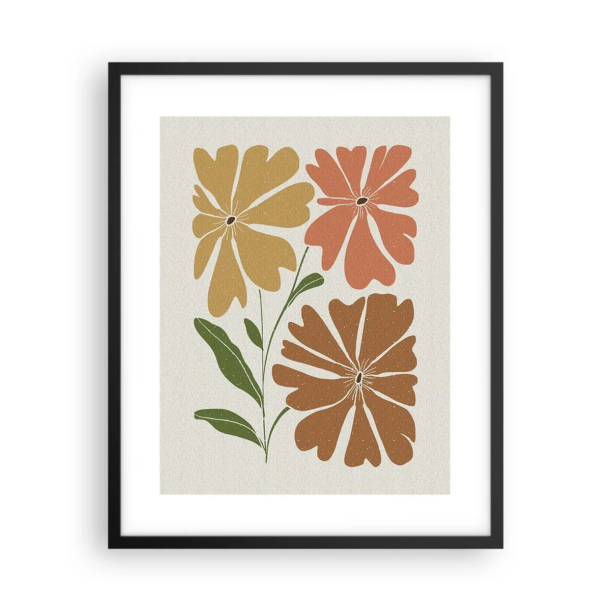 Poster în ramă neagră - Natură și geometrie - 40x50 cm