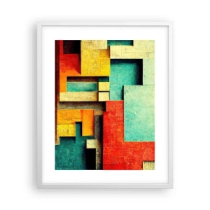 Poster în ramă albă - Festival de unghiuri drepte - 40x50 cm