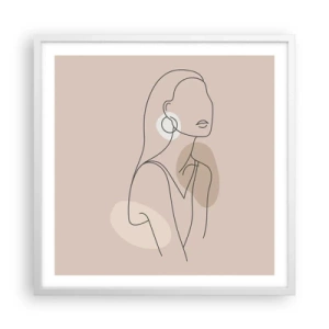 Poster în ramă albă - Icoana fecioarei - 60x60 cm