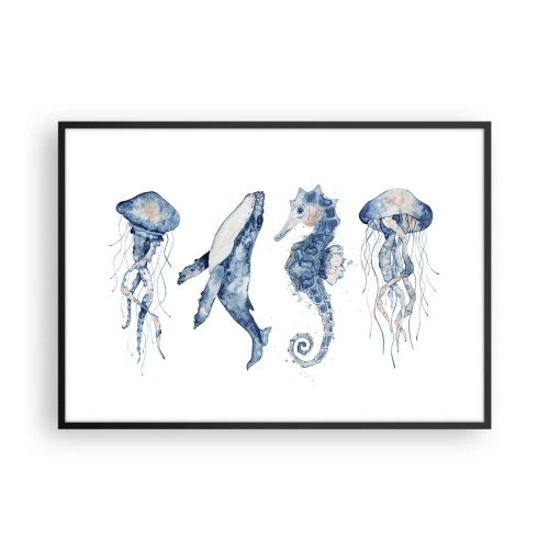 Poster în ramă neagră - Fauna marină sălbatică - 100x70 cm