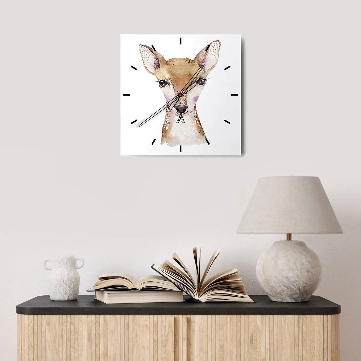 Ceas de perete - Ceas pe sticlă - Natura inocenței - 30x30 cm