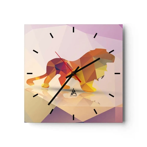 Ceas de perete - Ceas pe sticlă - Regele diamantat - 30x30 cm