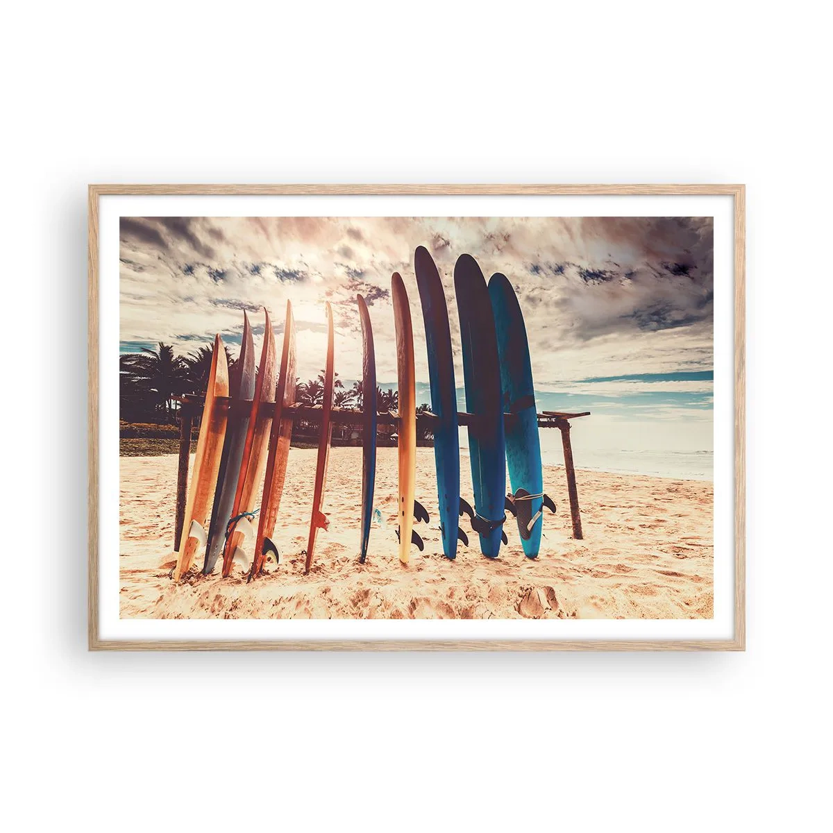 Poster în ramă de stejar deschis - Noapte bună, până mâine - 100x70 cm