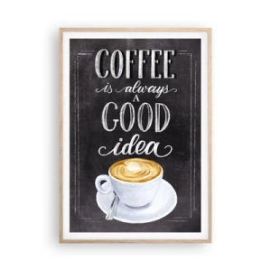 Poster în ramă de stejar deschis - Of course! - 70x100 cm