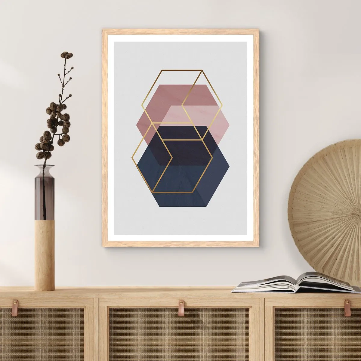 Poster în ramă de stejar deschis - Puterea simplității - 30x40 cm