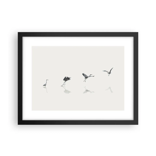 Poster în ramă neagră - Patru pași simpli - 40x30 cm