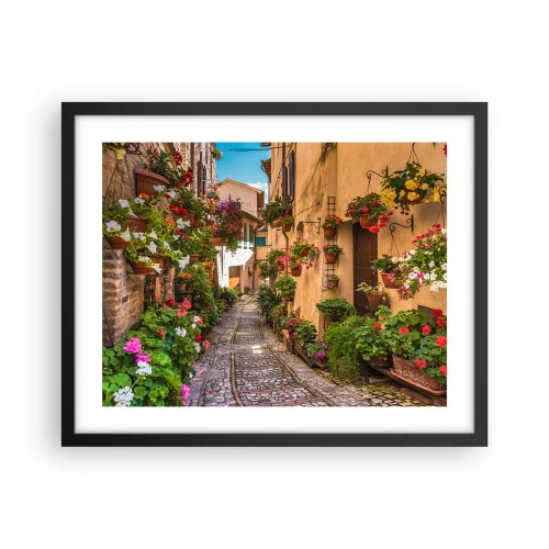 Poster în ramă neagră - Străduță italiană - 50x40 cm