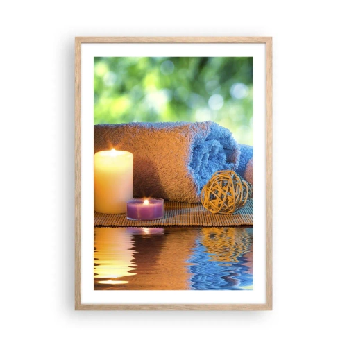 Poster în ramă de stejar deschis - Timp pentru corp - 50x70 cm