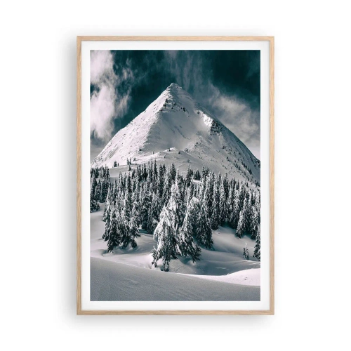 Poster în ramă de stejar deschis - Țara zăpezii și a gheții - 70x100 cm