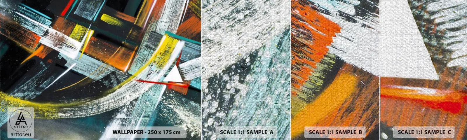 Mostră tapet Premium Canvas - Energia în mișcare - Abstracția, Bucată, Artă Modernă - 100x30 cm