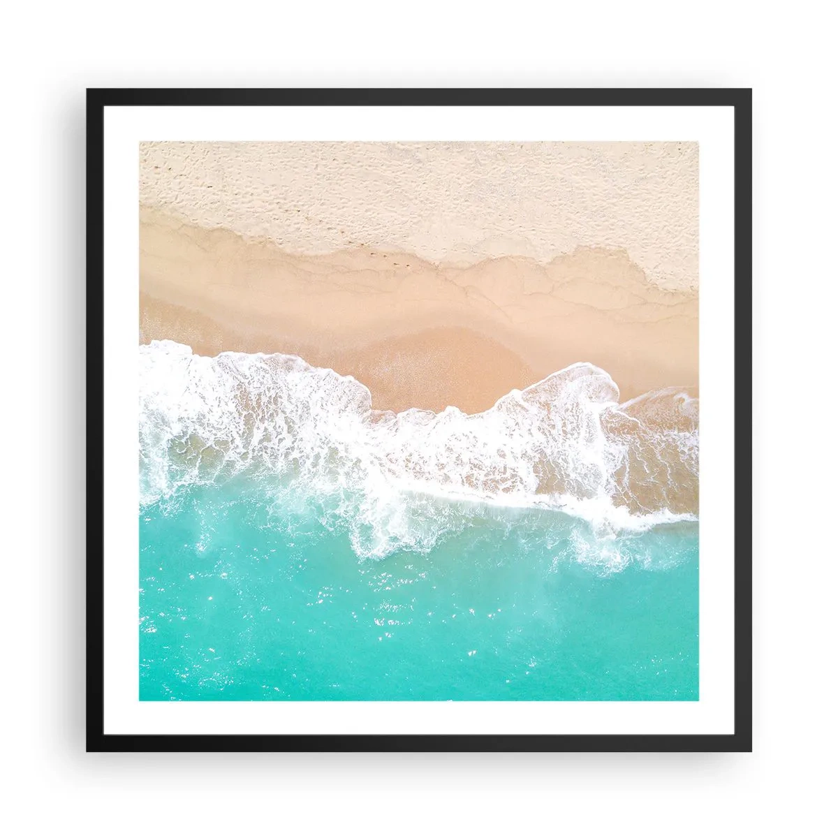 Poster în ramă neagră - Atingere mângâietoare - 60x60 cm