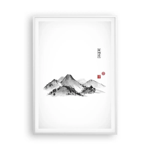 Poster în ramă albă - Dincolo de dealuri - 70x100 cm