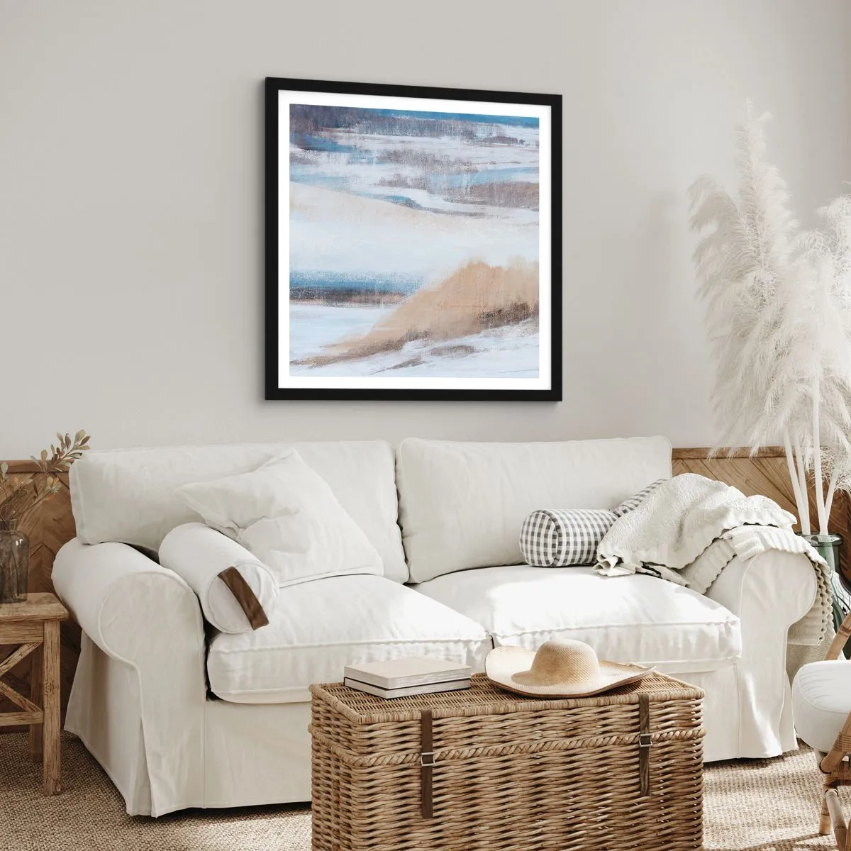 Poster în ramă neagră - Compoziție de iarnă - 30x30 cm
