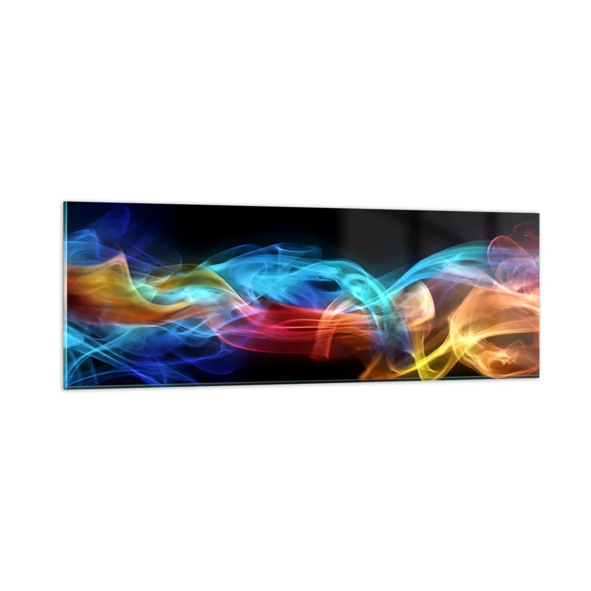 Tablou pe sticlă - Dansul curcubeului în brumă - 90x30 cm