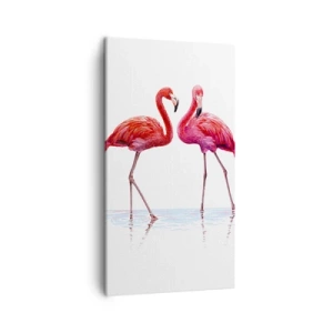 Tablou pe pânză - Pink randez-vous - 45x80 cm