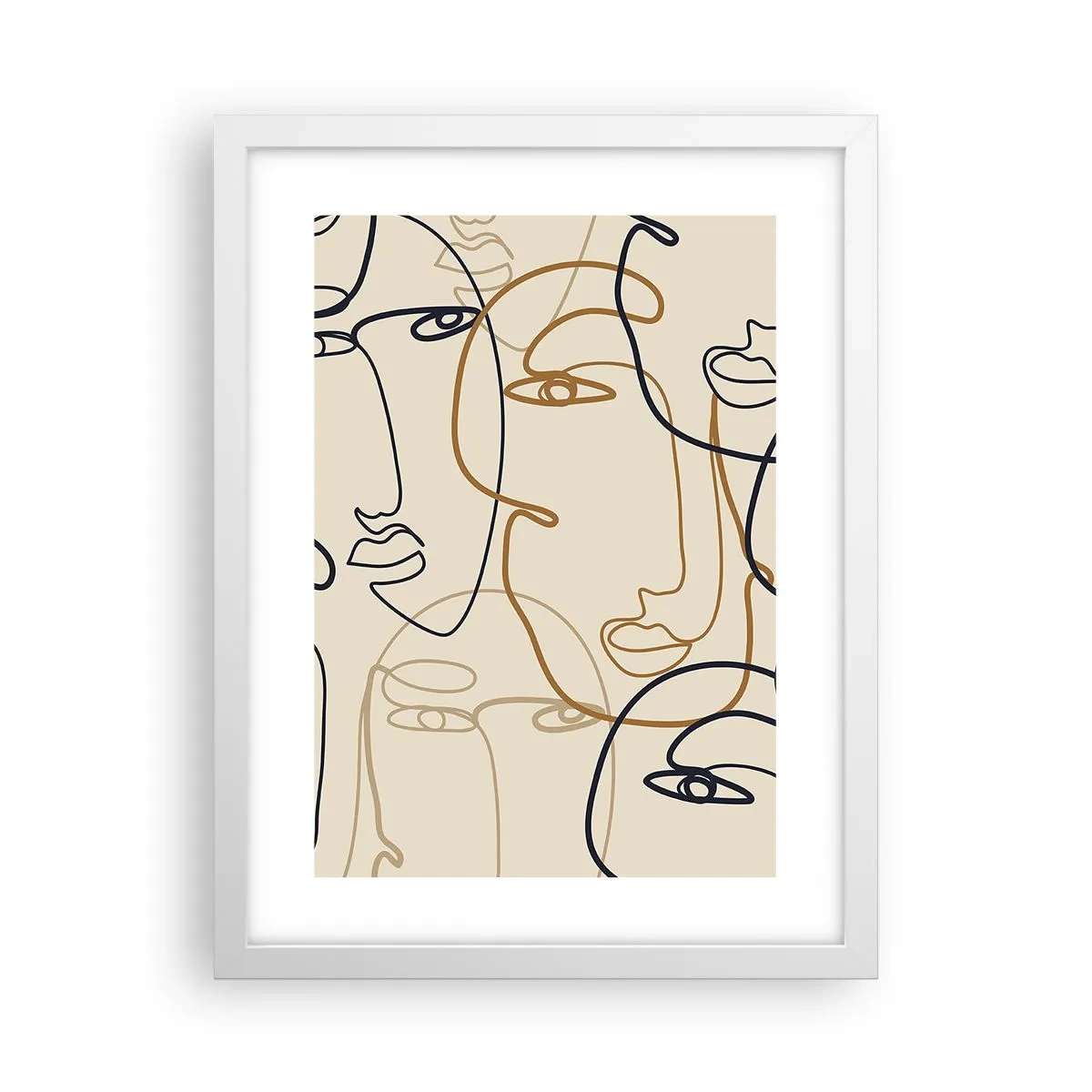 Poster în ramă albă - Portret multiplicat - 30x40 cm