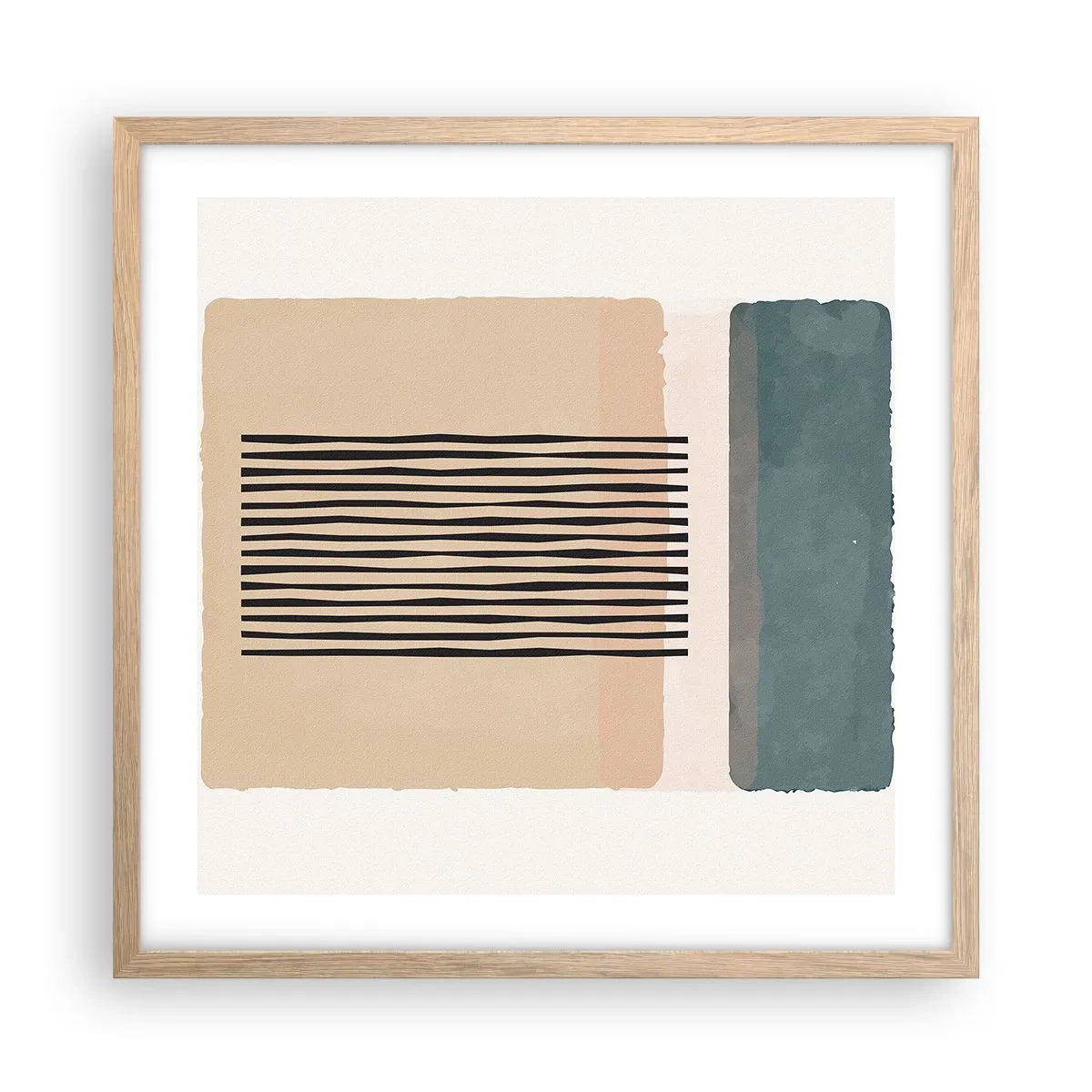 Poster în ramă de stejar deschis - Totul este în regulă - 50x50 cm