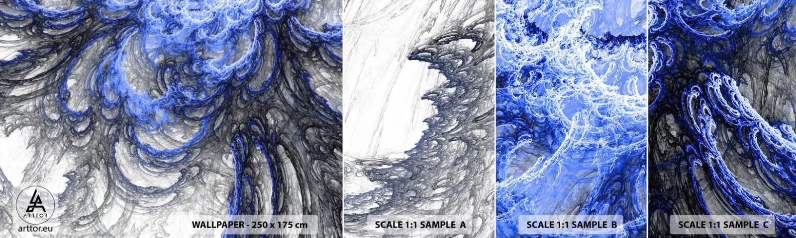 Mostră tapet autocolant Deluxe Sticker - Nașterea unui val - Abstracția, Bucată, Model modern - 100x30 cm