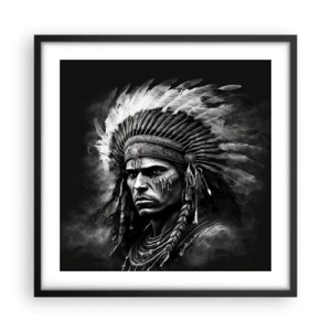 Poster în ramă neagră - Conducător și luptător - 50x50 cm