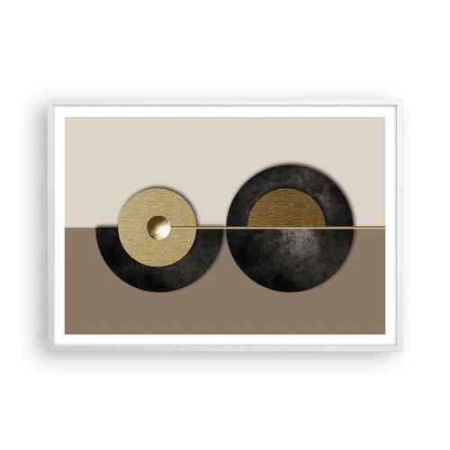 Poster în ramă albă - Variații în jurul unui cerc - 100x70 cm