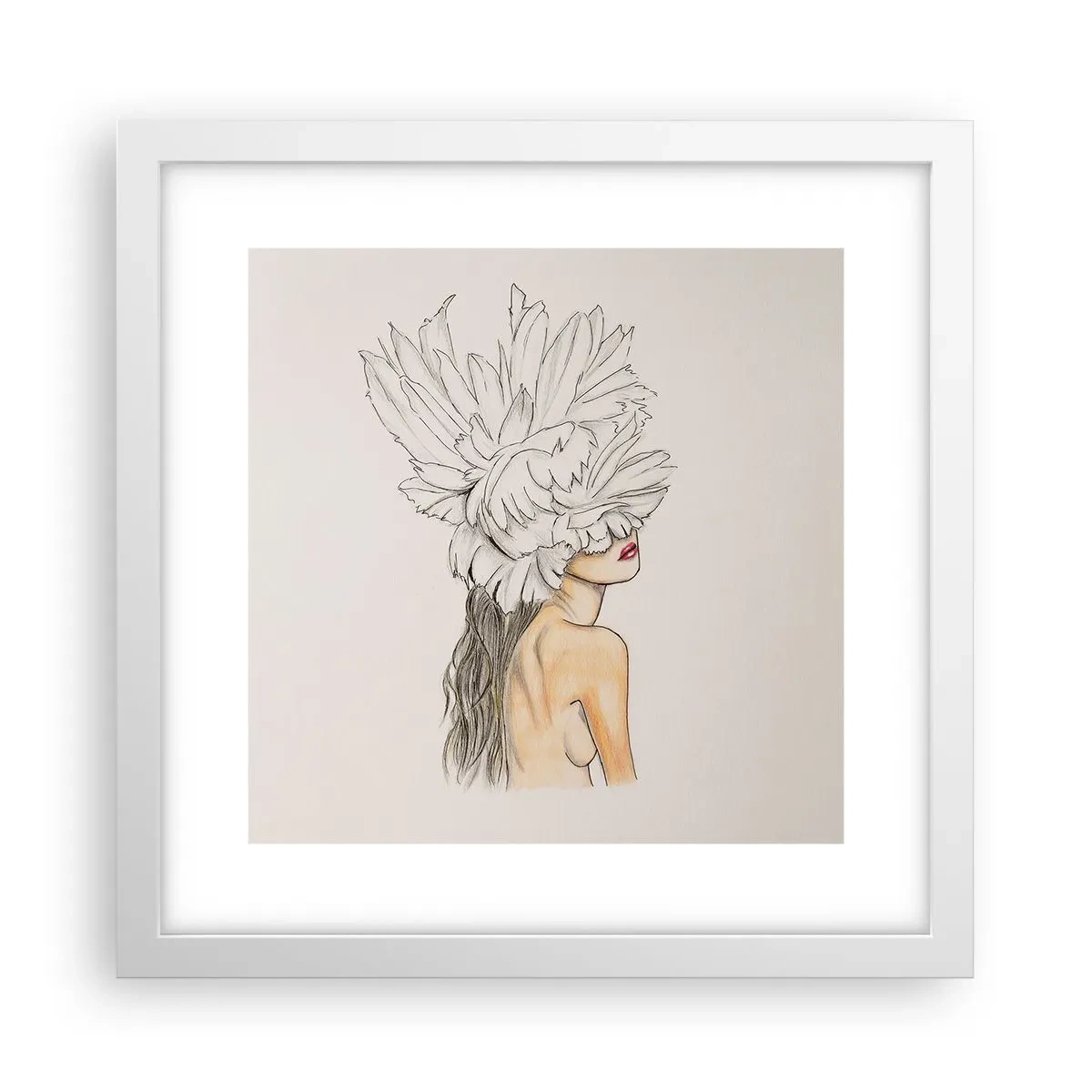 Poster în ramă albă - Frumusețe încoronată - 30x30 cm
