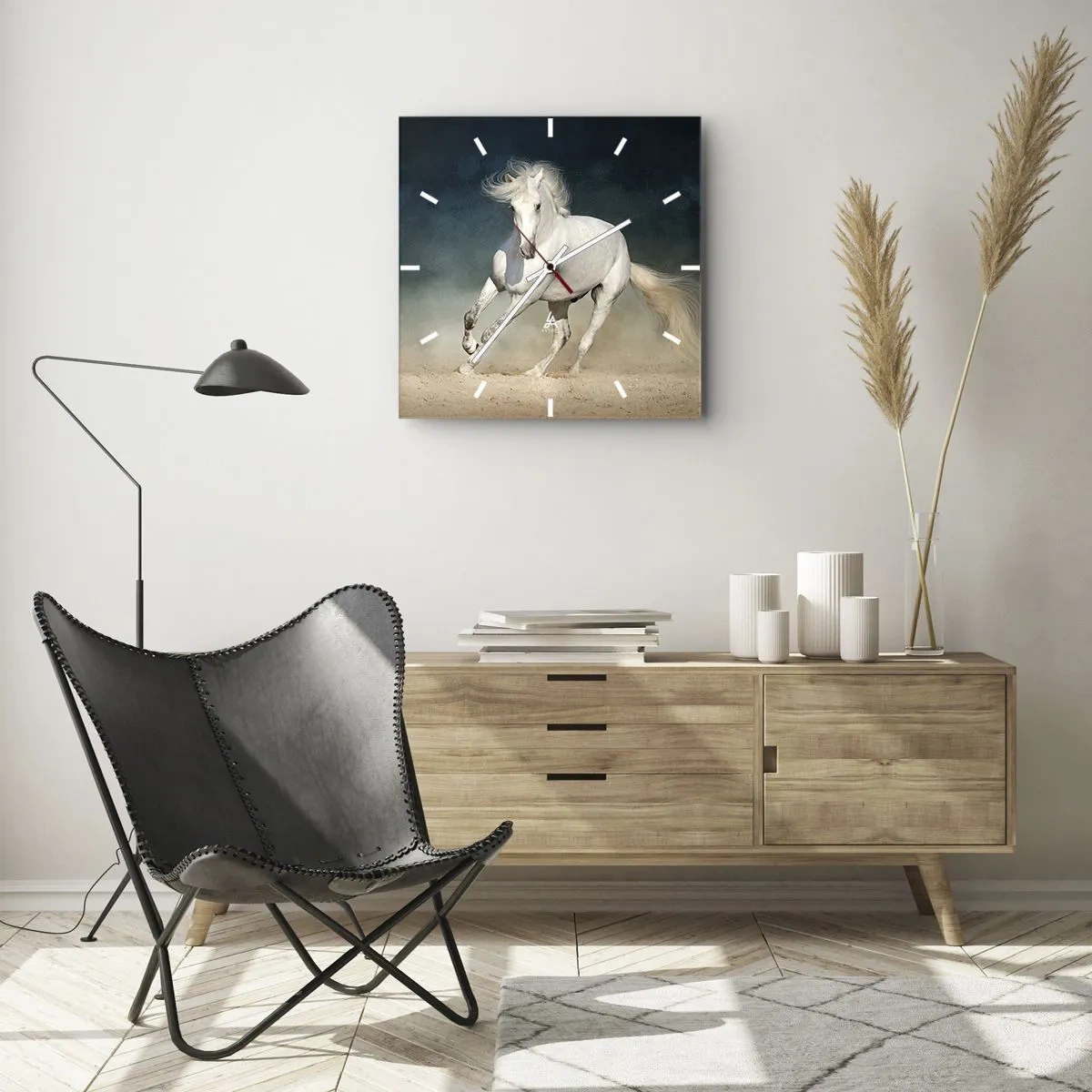 Ceas de perete - Ceas pe sticlă - Libertate în stare pură - 40x40 cm