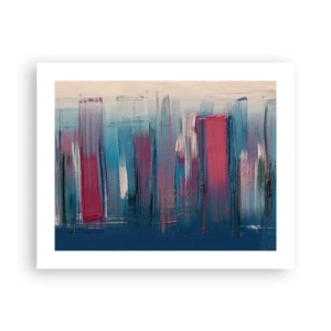Poster - Compoziție verticală în albastru și roșu - 50x40 cm