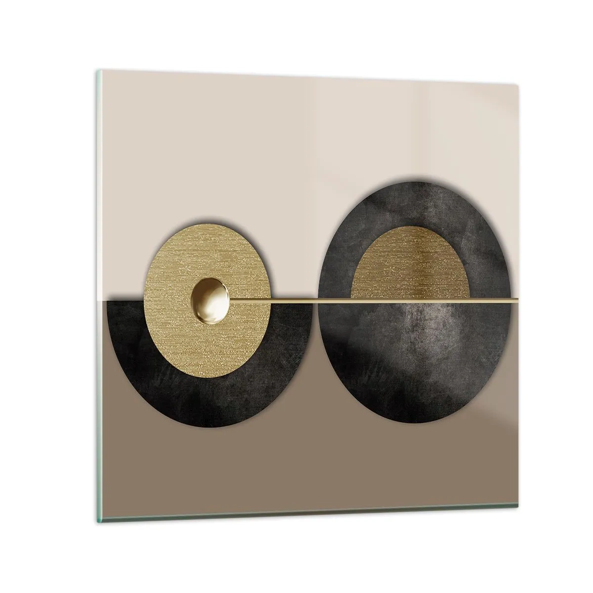 Tablou pe sticlă - Variații în jurul unui cerc - 60x60 cm