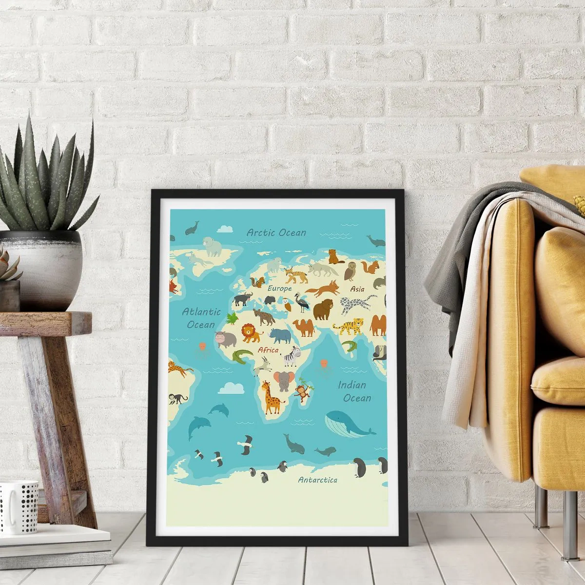 Poster în ramă neagră - Vecini buni - 61x91 cm
