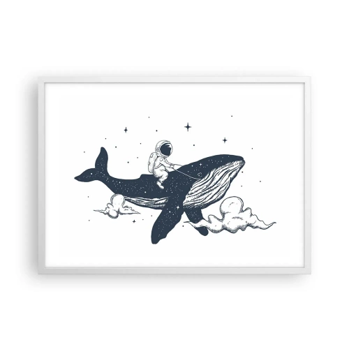 Poster în ramă albă - Aventura spațială - 70x50 cm