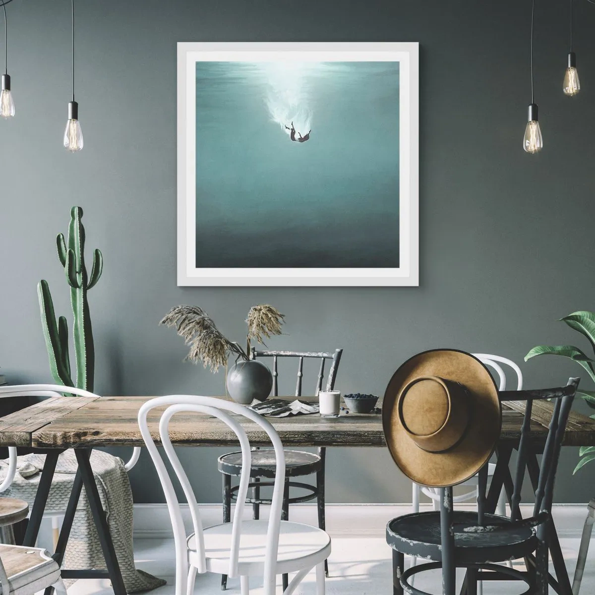 Poster în ramă albă - În îmbrățișarea oceanului - 40x40 cm