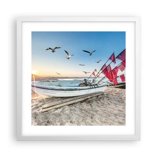 Poster în ramă albă - O odihnă binemeritată - 40x40 cm