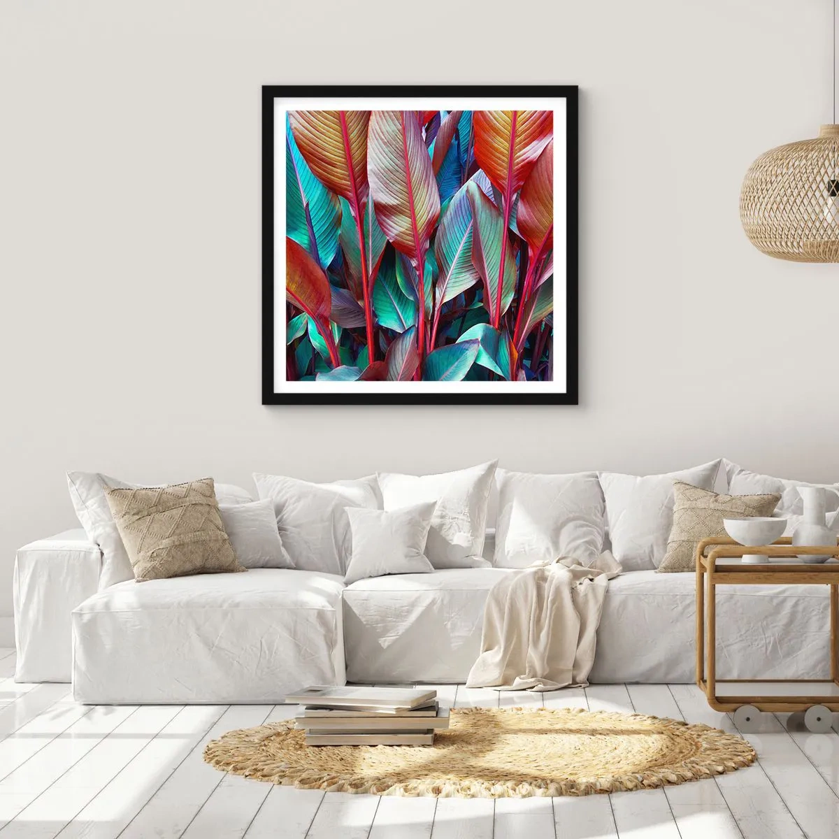 Poster în ramă neagră - Tufiș colorat - 30x30 cm