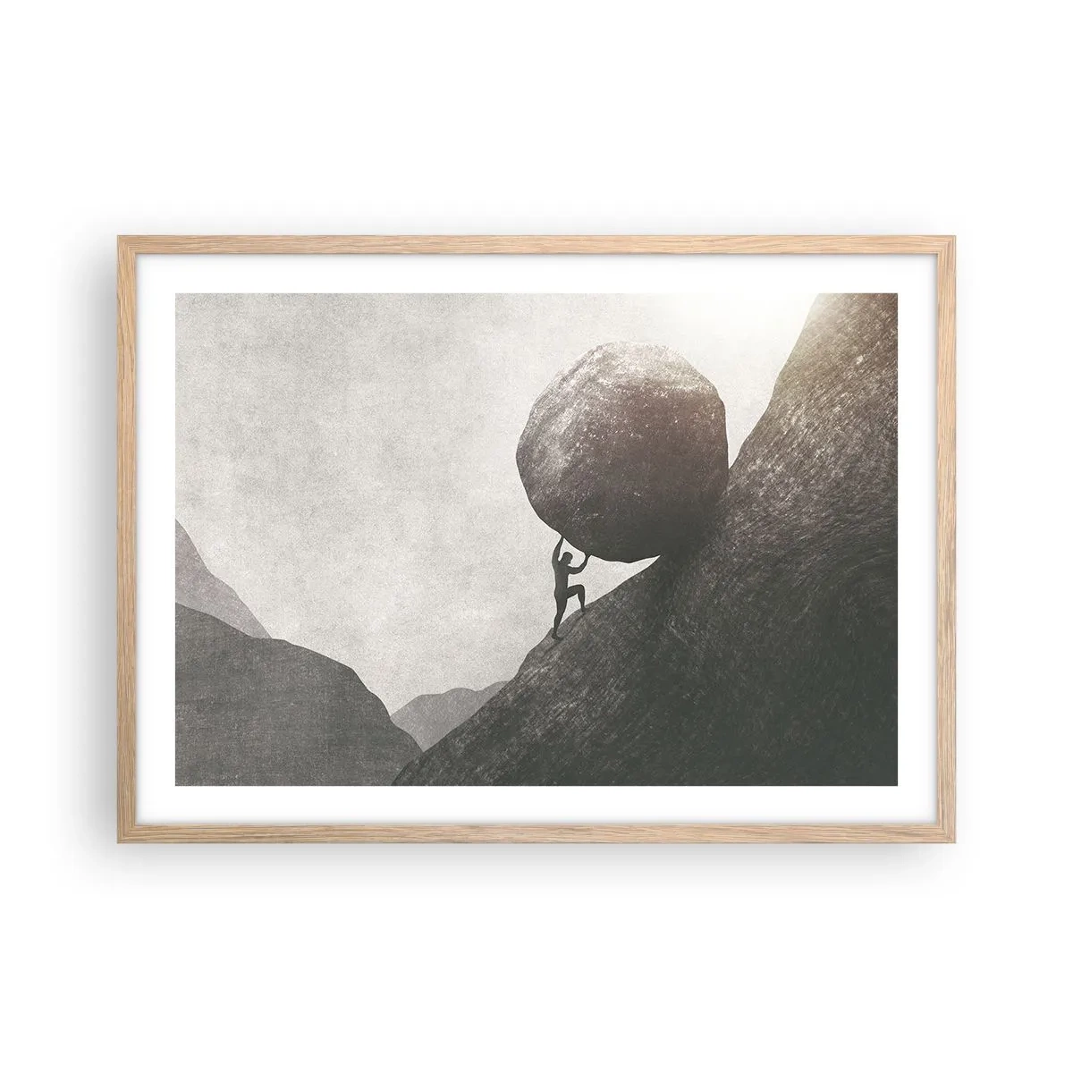 Poster în ramă de stejar deschis - Cred, în ciuda așteptărilor - 70x50 cm