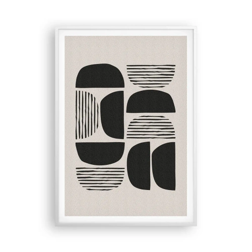 Poster în ramă albă - Jumătăți necomplete - 70x100 cm