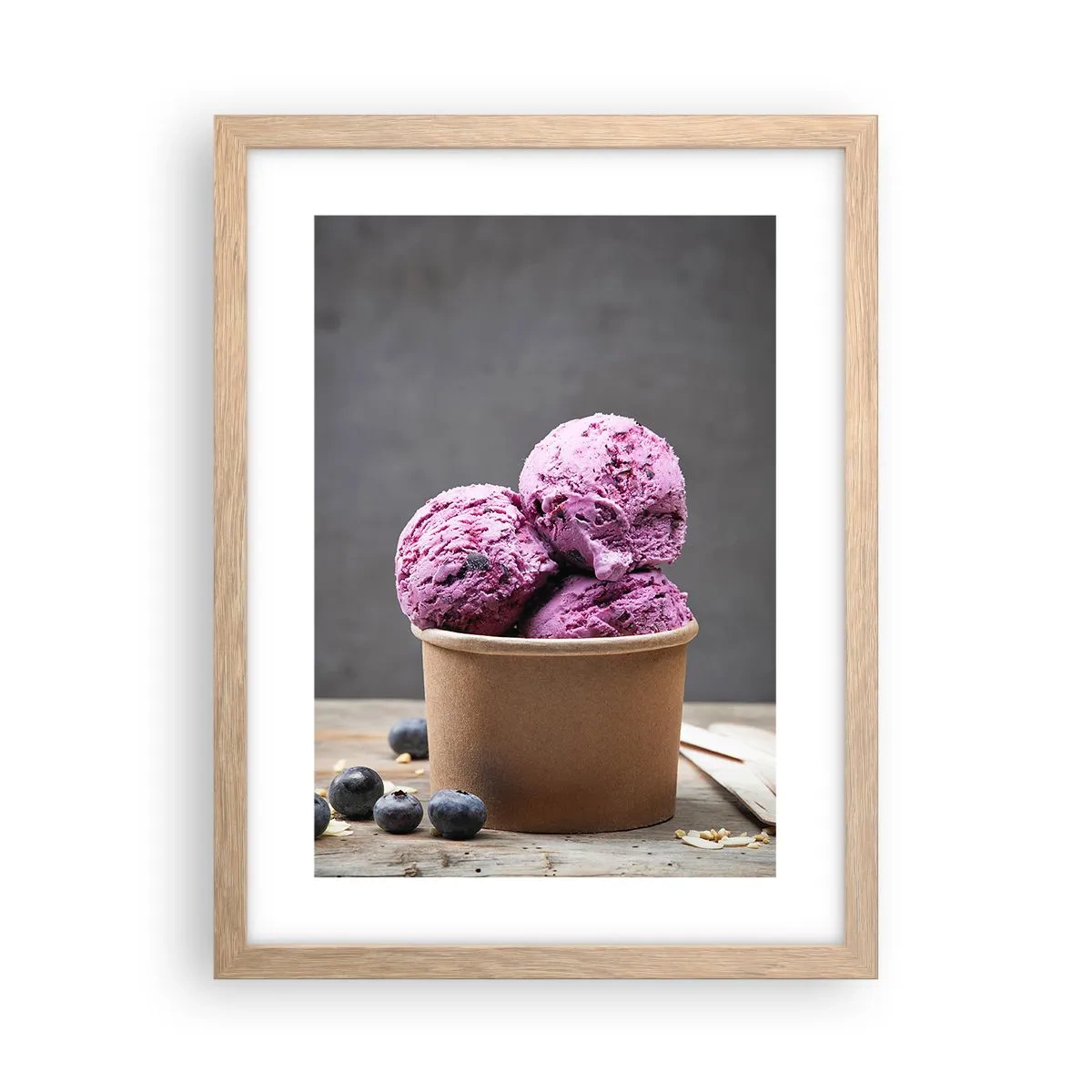 Poster în ramă de stejar deschis - Dulce și rece - 30x40 cm