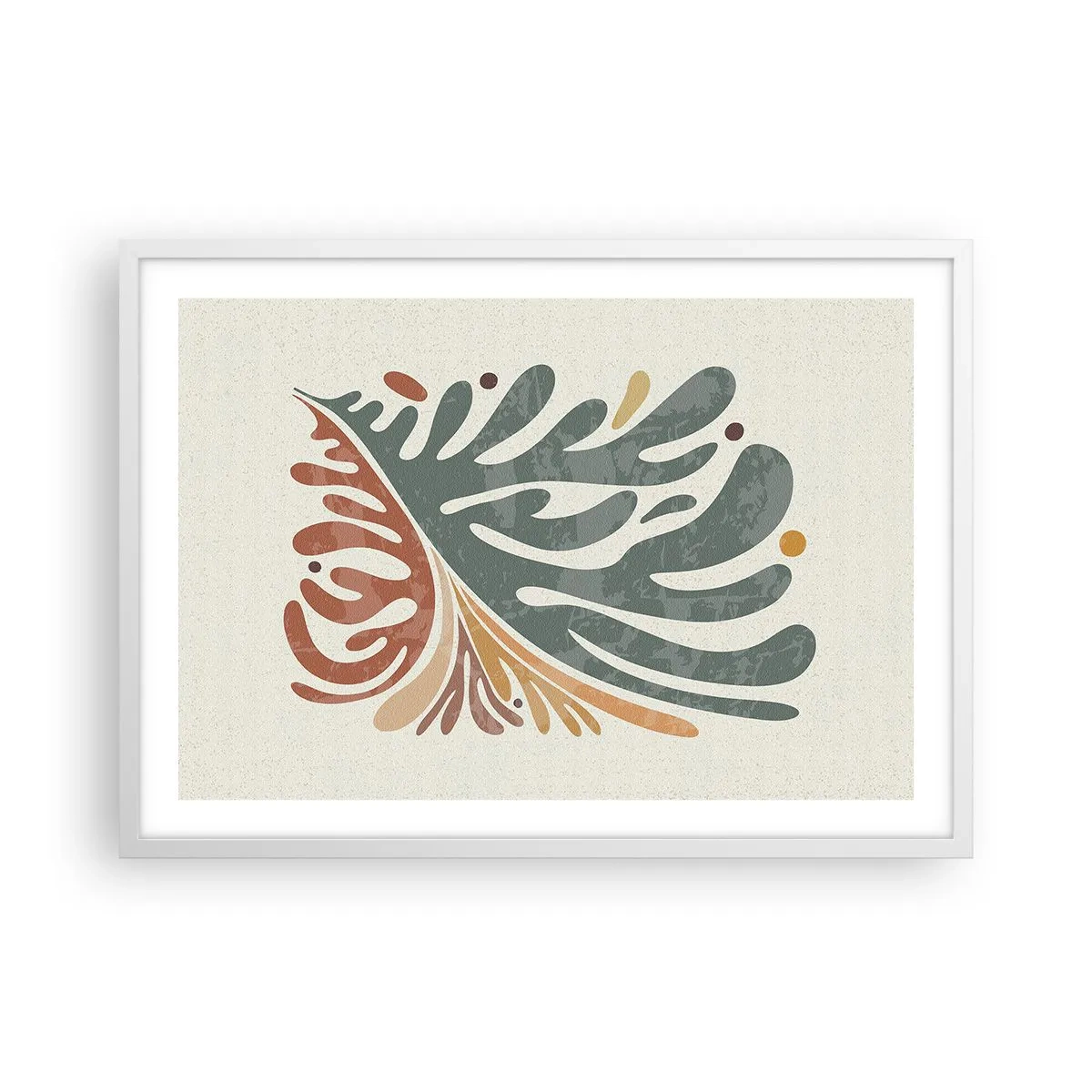 Poster în ramă albă - Frunză multicoloră - 70x50 cm