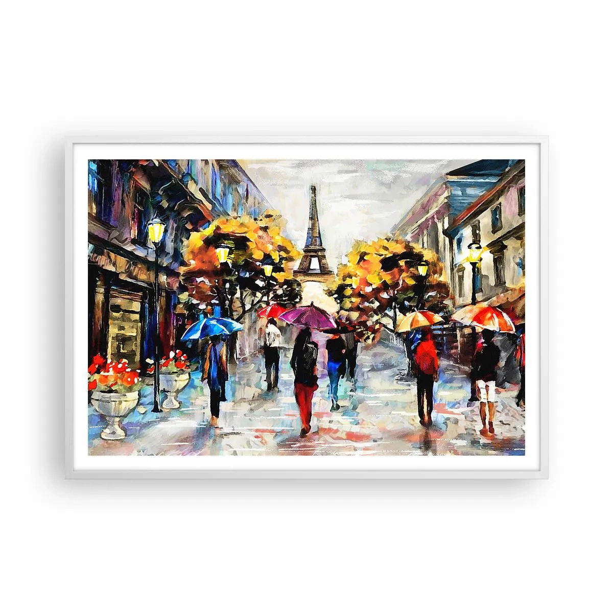 Poster în ramă albă - Deosebit de frumos în toamnă - 100x70 cm