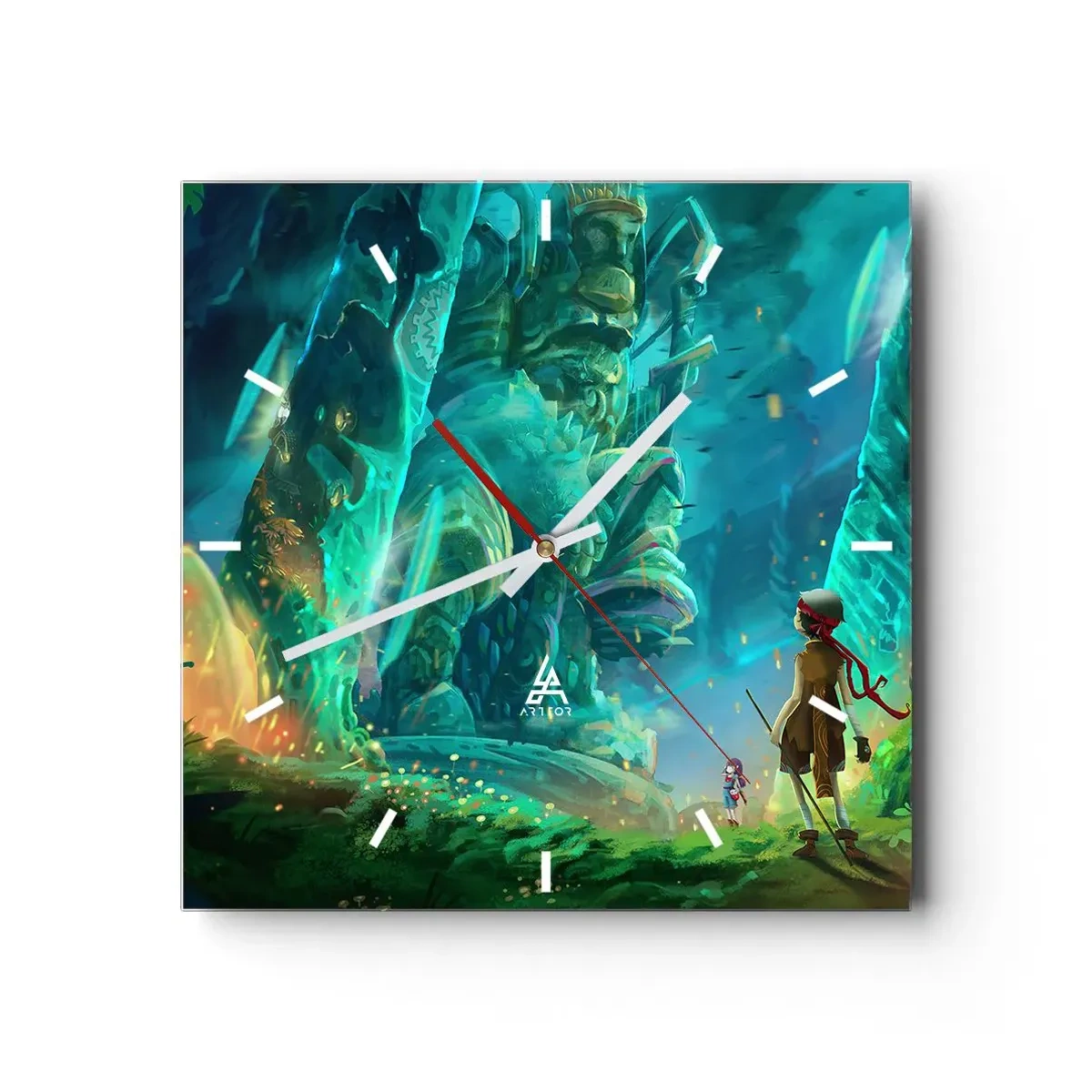 Ceas de perete - Ceas pe sticlă - Din Marea Carte a Basmelor - 30x30 cm