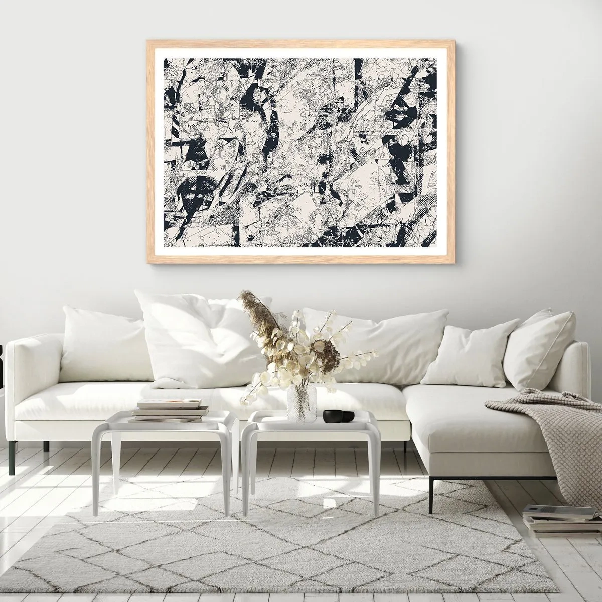 Poster în ramă de stejar deschis - Întrepătrunderea contrariilor - 91x61 cm