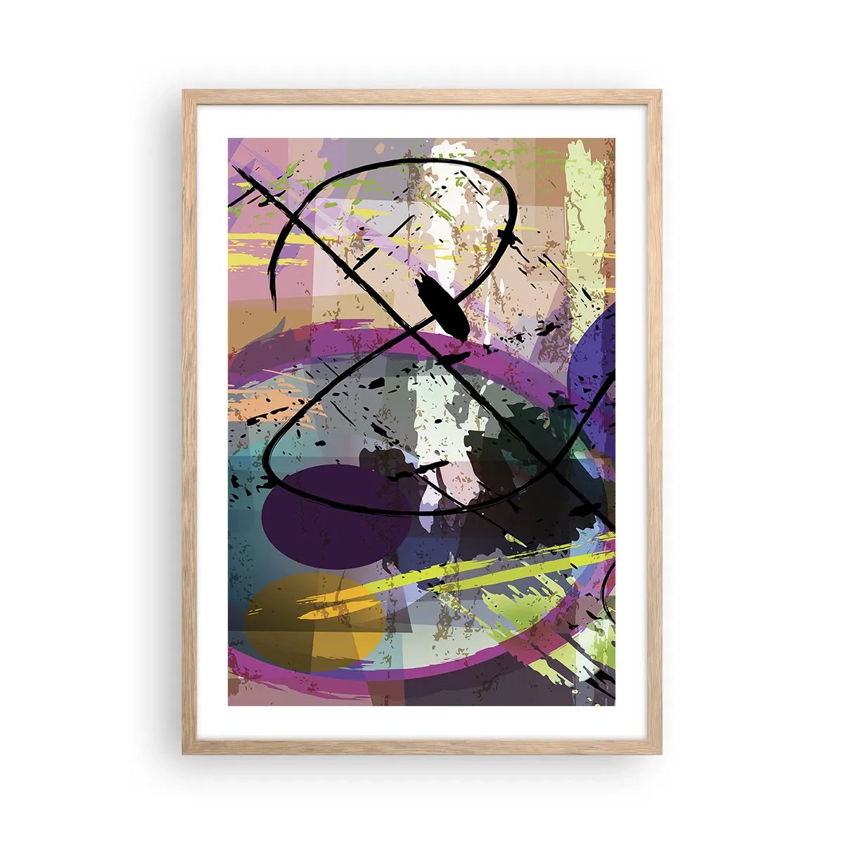 Poster în ramă de stejar deschis - Poate fi drept sau de jur împrejur - 50x70 cm