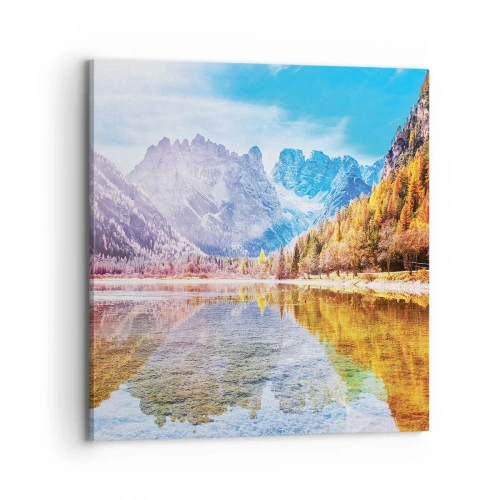 Tablou pe pânză - Iar în munți începe toamna - 70x70 cm