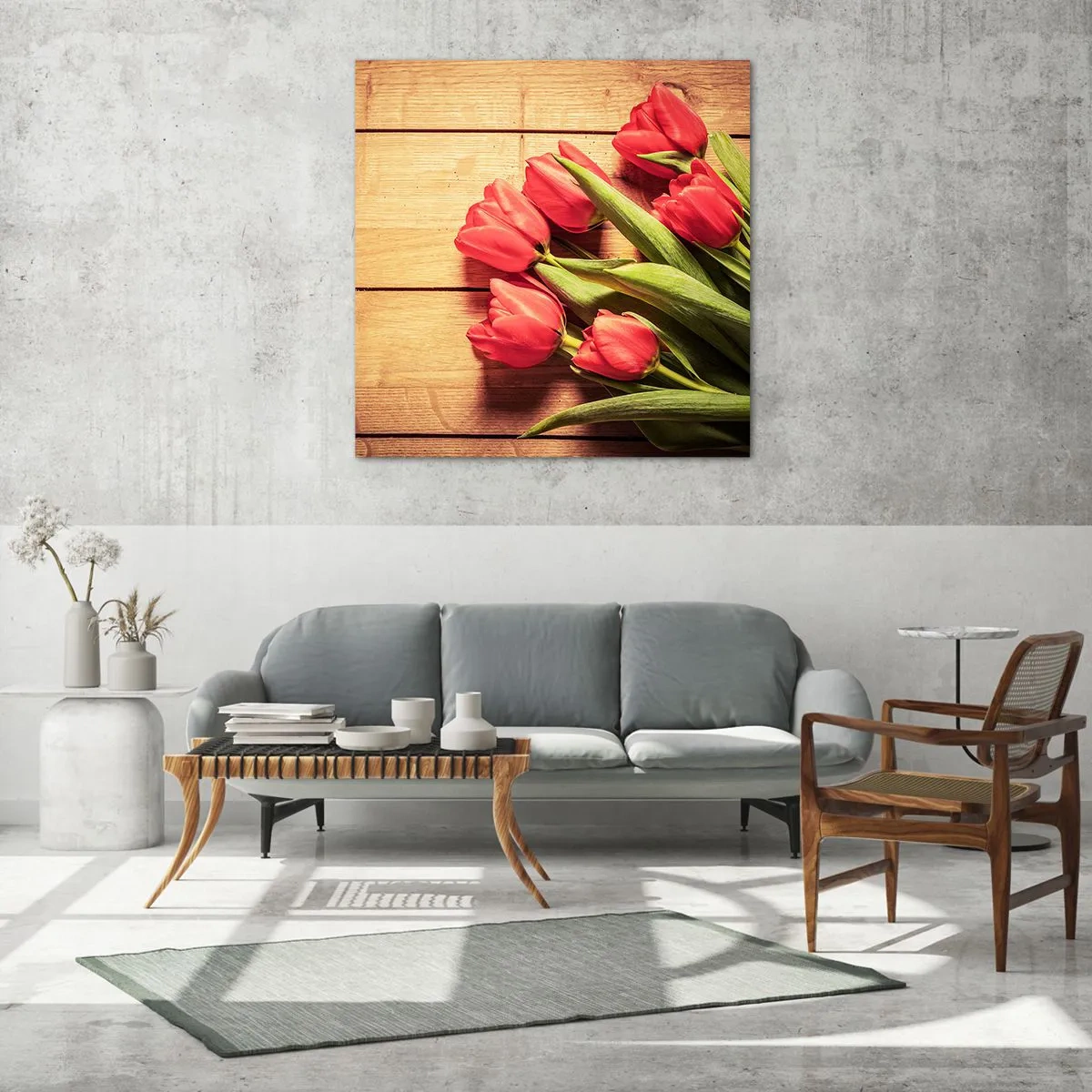 Tablou pe sticlă - Mărturisire de primăvară - 30x30 cm