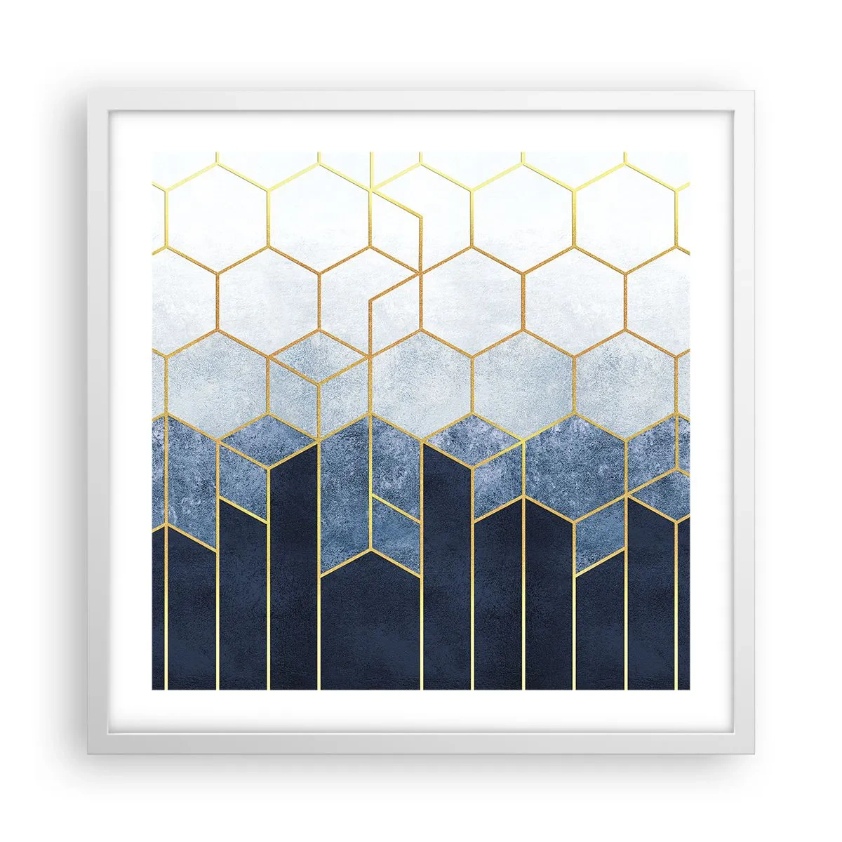 Poster în ramă albă - Compoziție în ritm sincopat - 50x50 cm