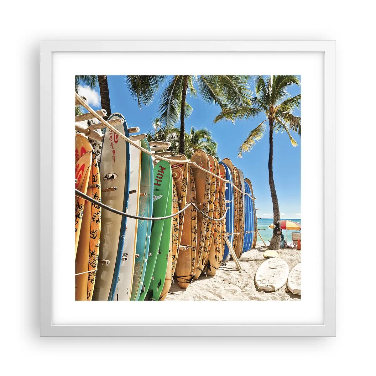 Poster în ramă albă - Distracție însorită - 40x40 cm