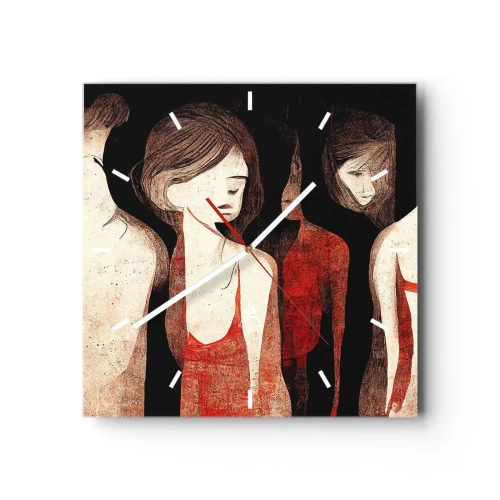 Ceas de perete - Ceas pe sticlă - Madonele întunericului - 30x30 cm
