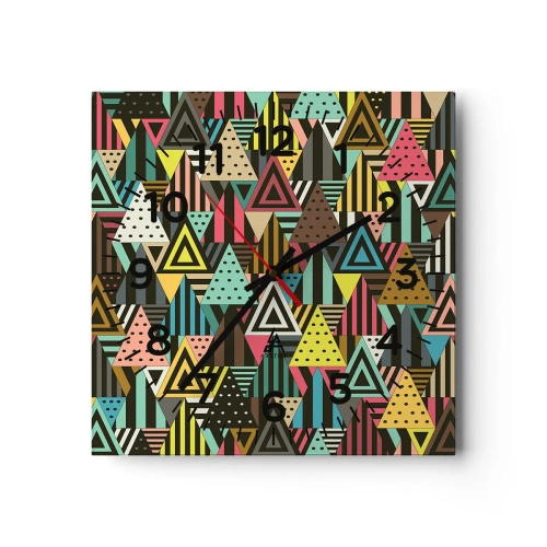 Ceas de perete - Ceas pe sticlă - În ritm de trei - 40x40 cm